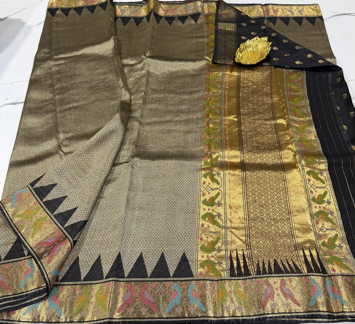 P-4900 Black Patola tissue saree