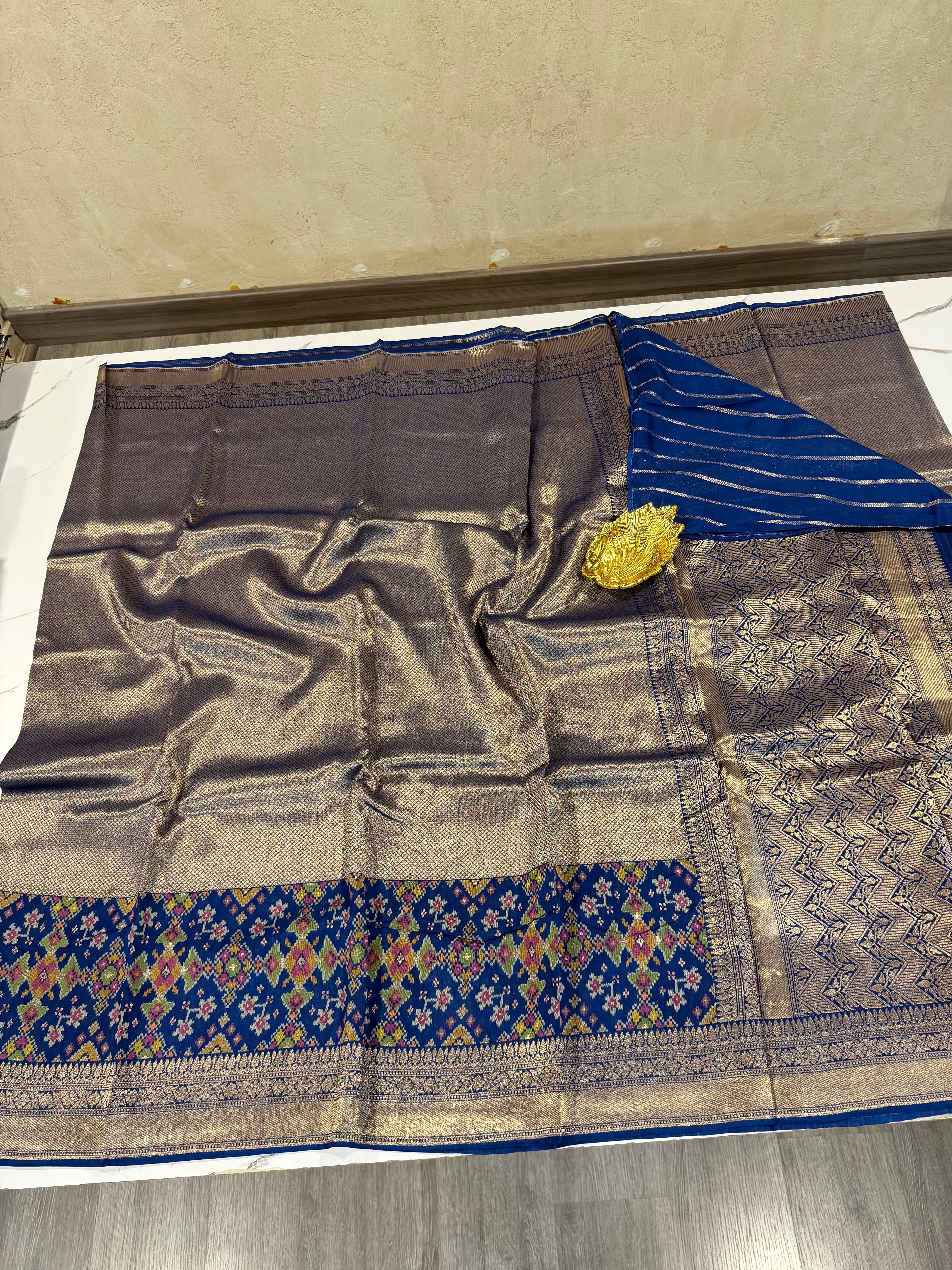 P-5400 Navi blue tissue Patola saree