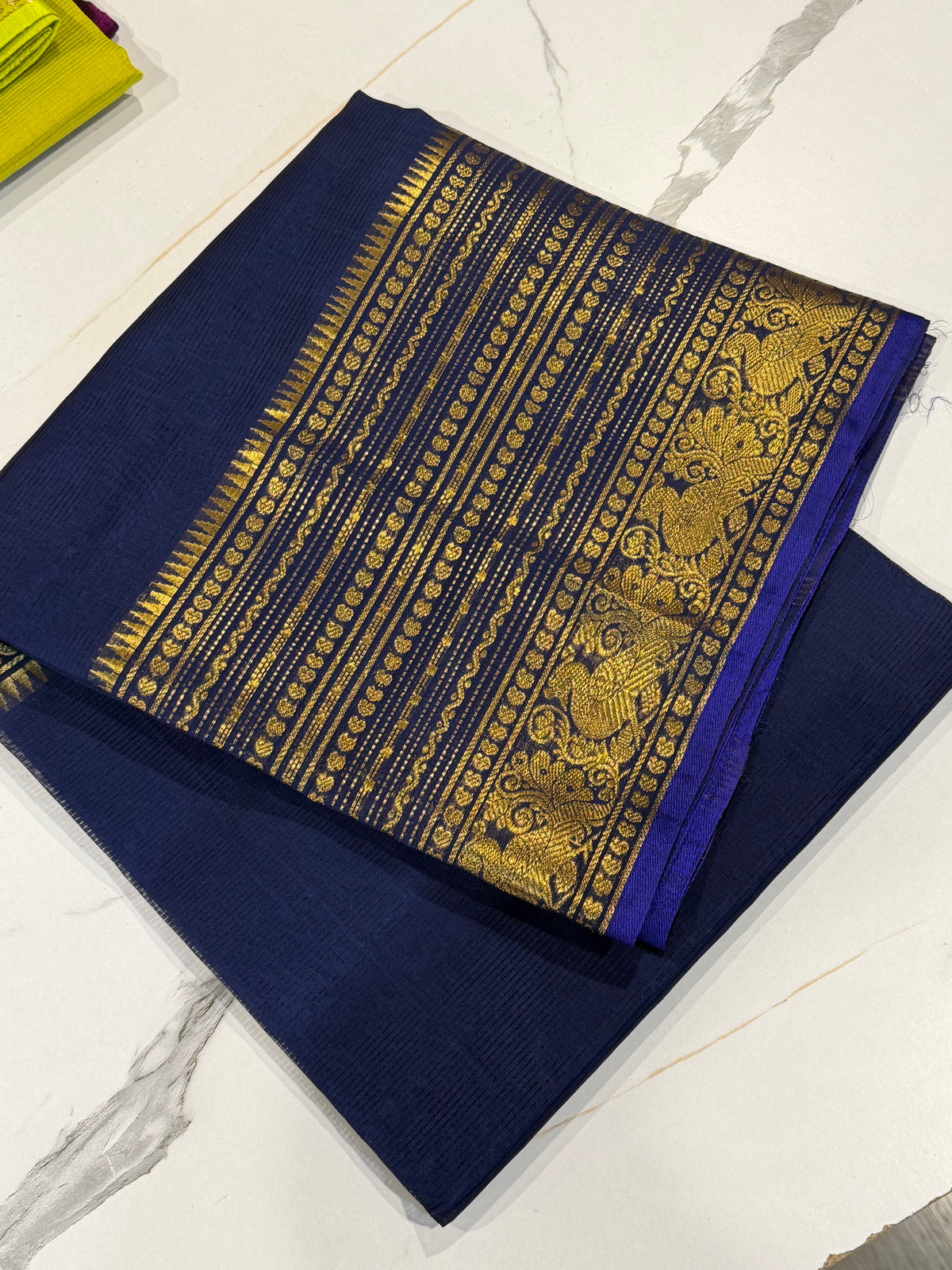 Red-3999 Dark blue Pure Handloom Mangalagiri Pattu saree
