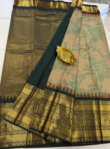GP-3100 dusty peach Pochampally prints saree
