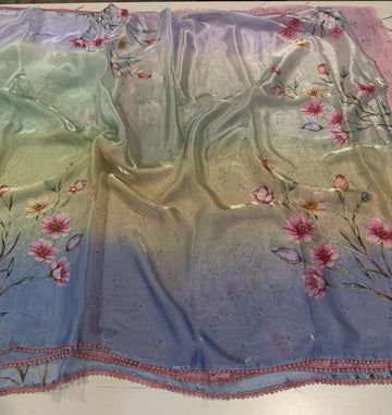 Ms-4D Multi colour space silk saree