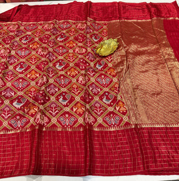 PTA-6 red colour Patola saree