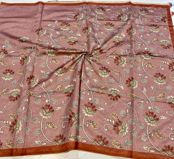 Semi Tussar Kalamkari kanta work 4