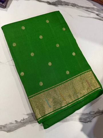 Pc-40 green saree Paithani crepe