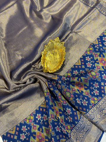 P-5400 Navi blue tissue Patola saree