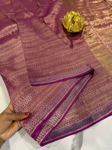 AR-5100 purple colour kanchi tissue saree