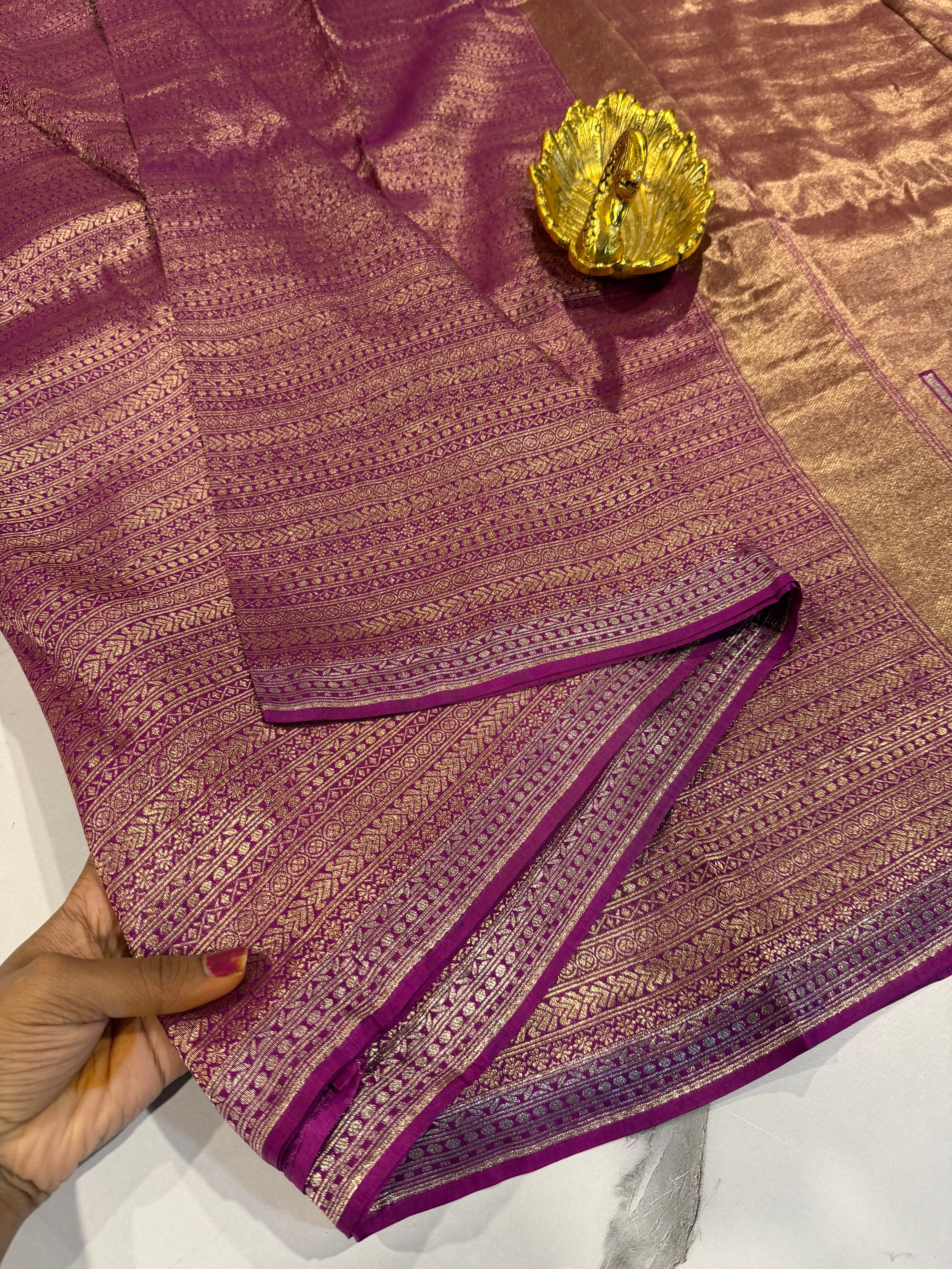 AR-5100 purple colour kanchi tissue saree