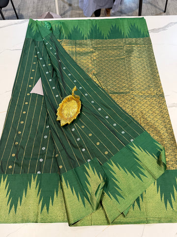 TT- 2899 Green temple Gadwal saree