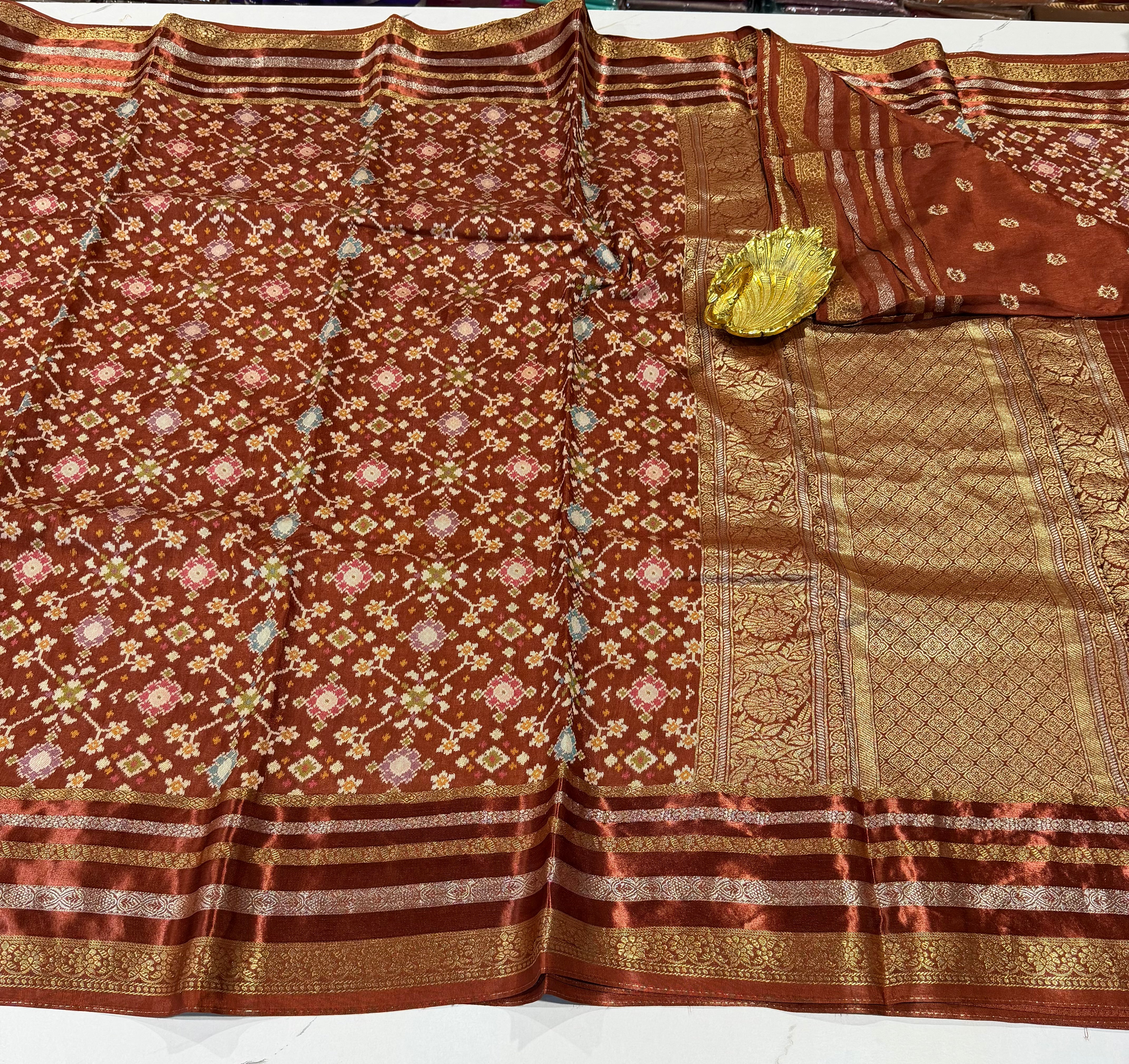 PT-A6 Brown colour Patola saree