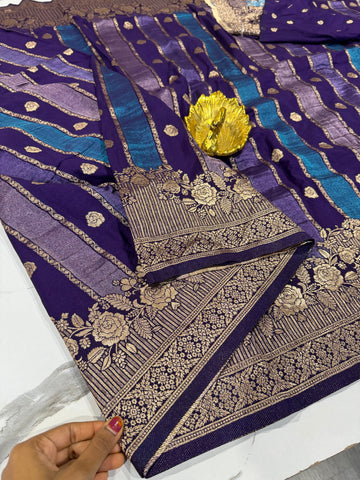 KR-1949 violet Rangkart kaddi georgette saree