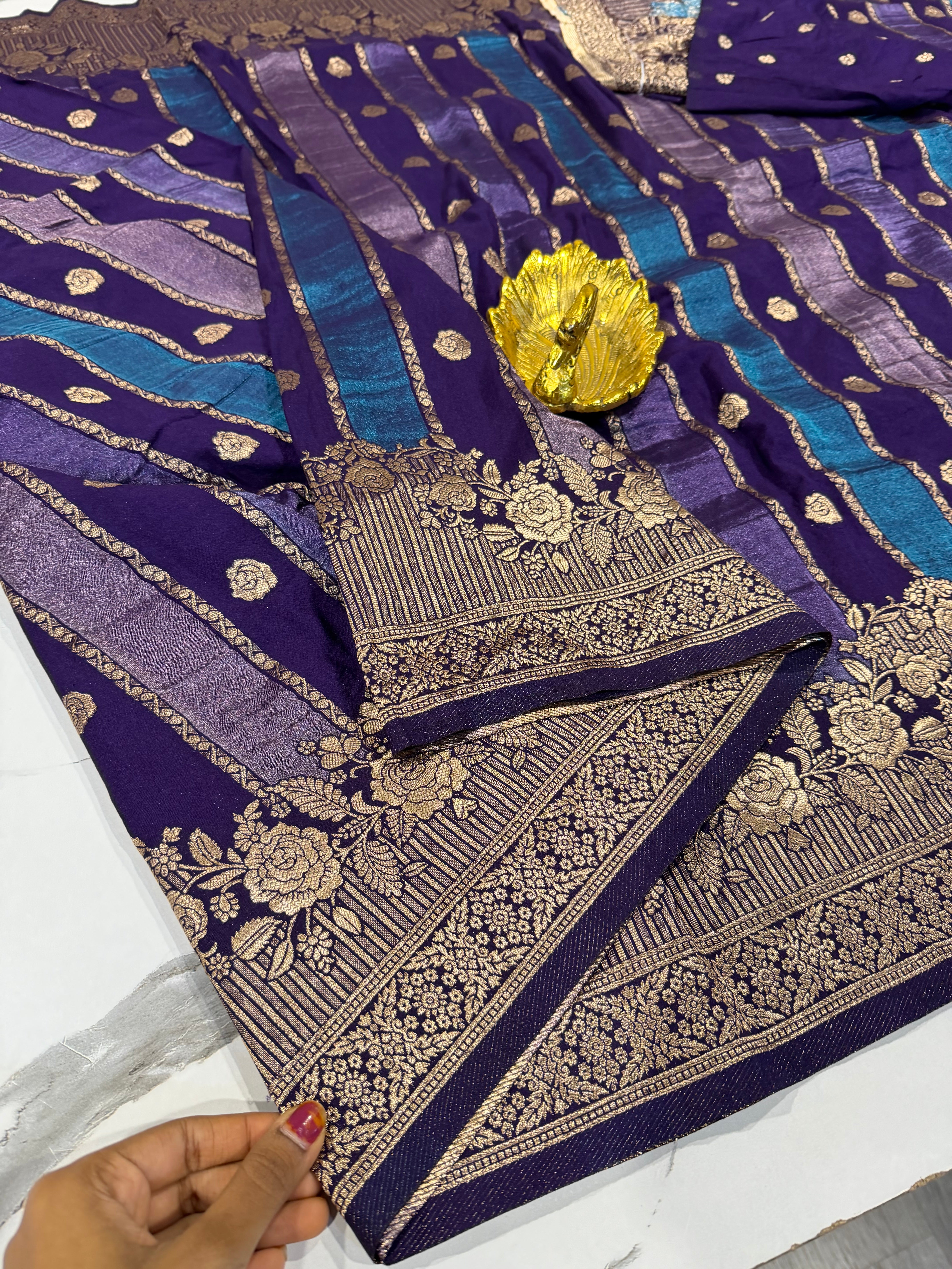 KR-1949 violet Rangkart kaddi georgette saree