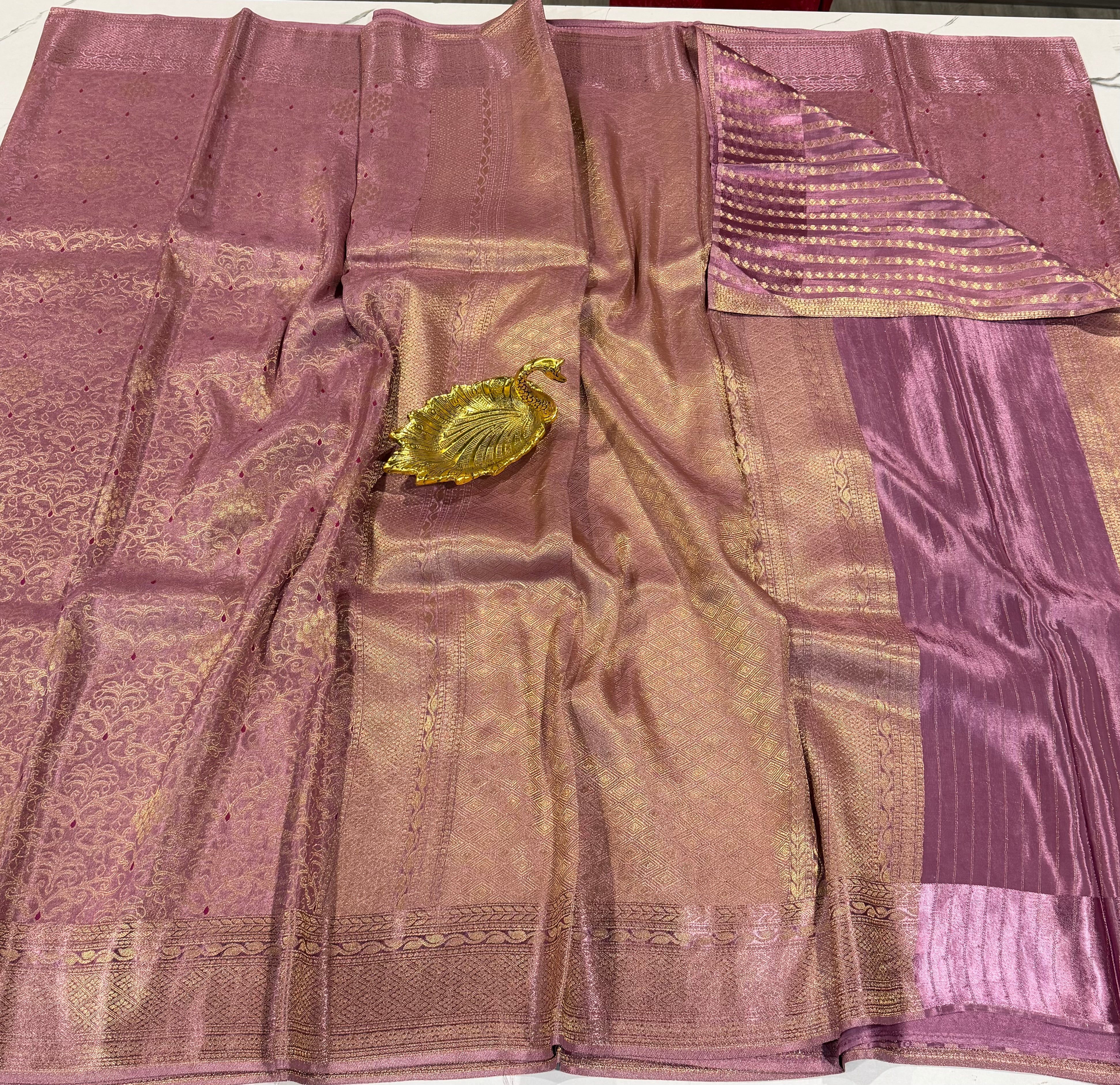 BC-41 Banaras crep brocade mauve colour saree
