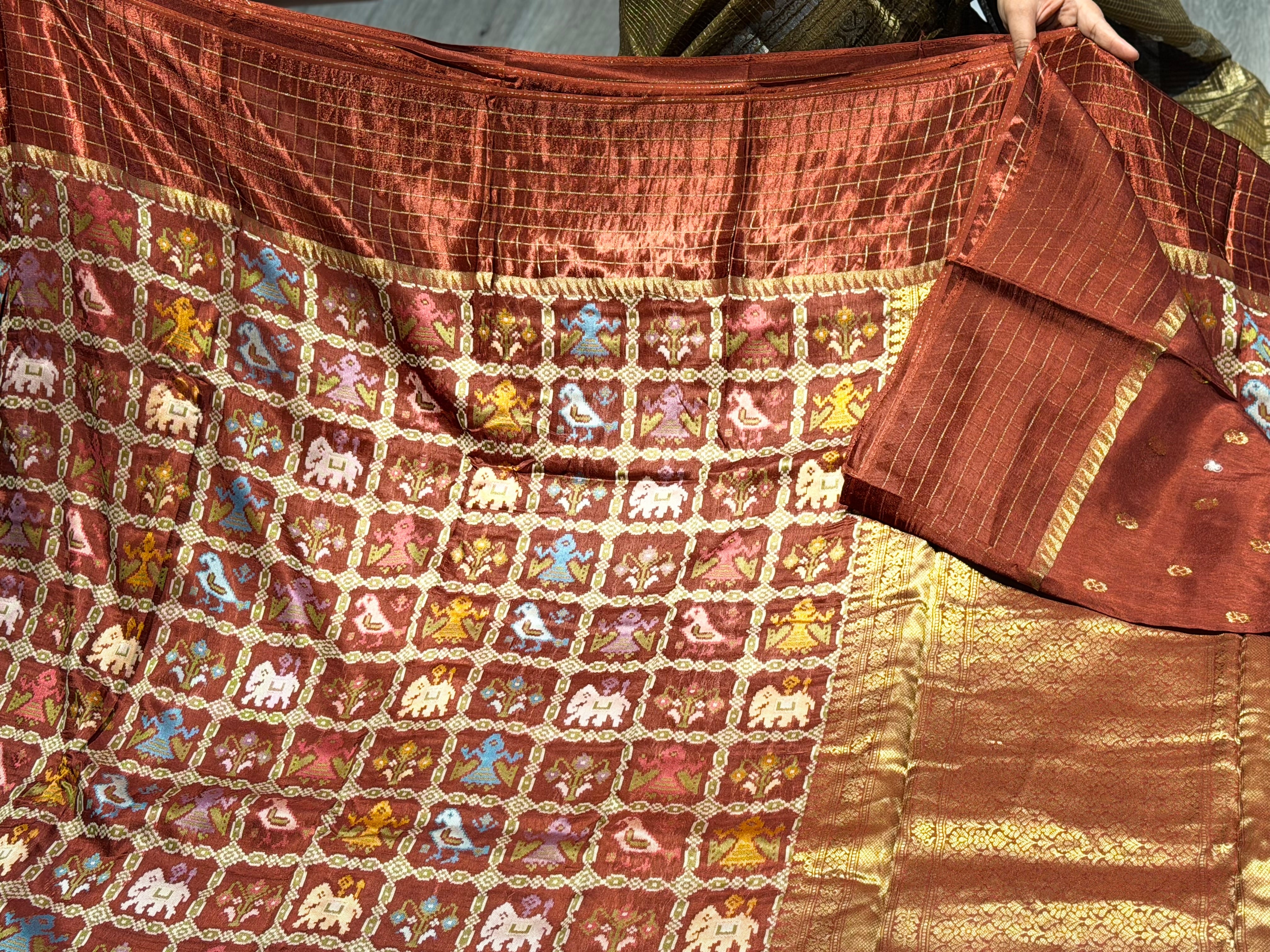PT-46 brown patola saree