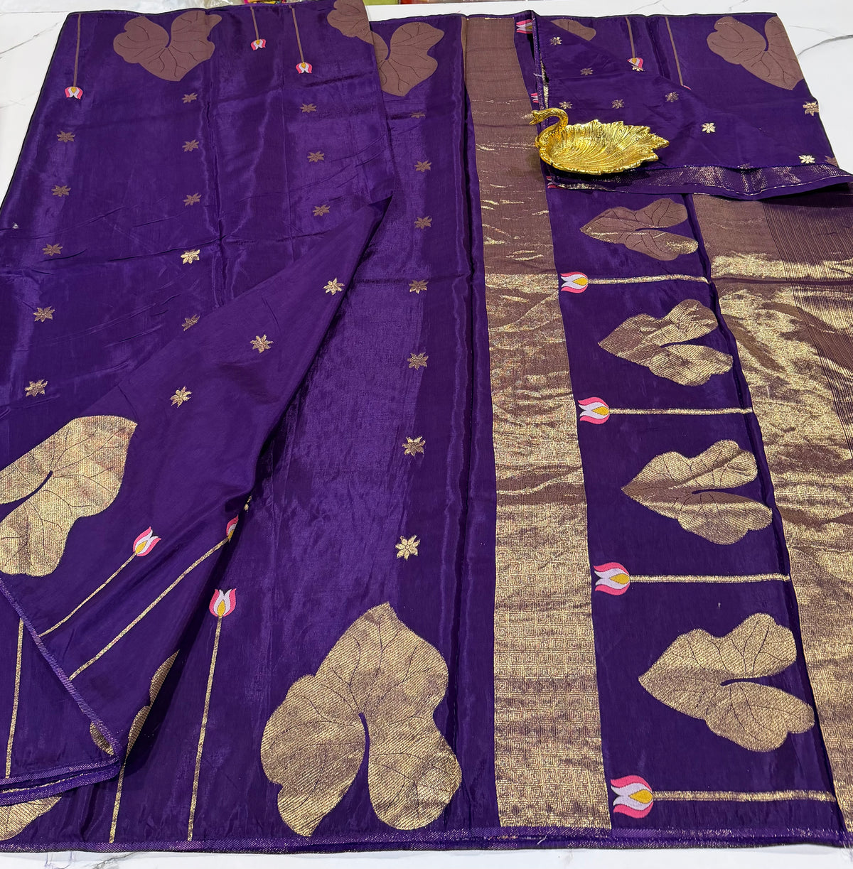 HL-2650 violet Ho crepe saree