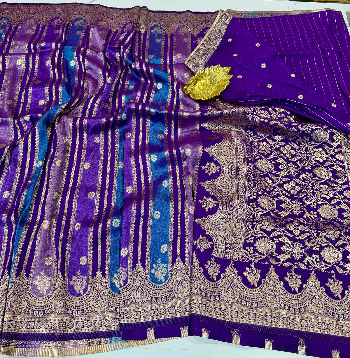 Ws-2100 violet Rangkart kaddi georgette saree