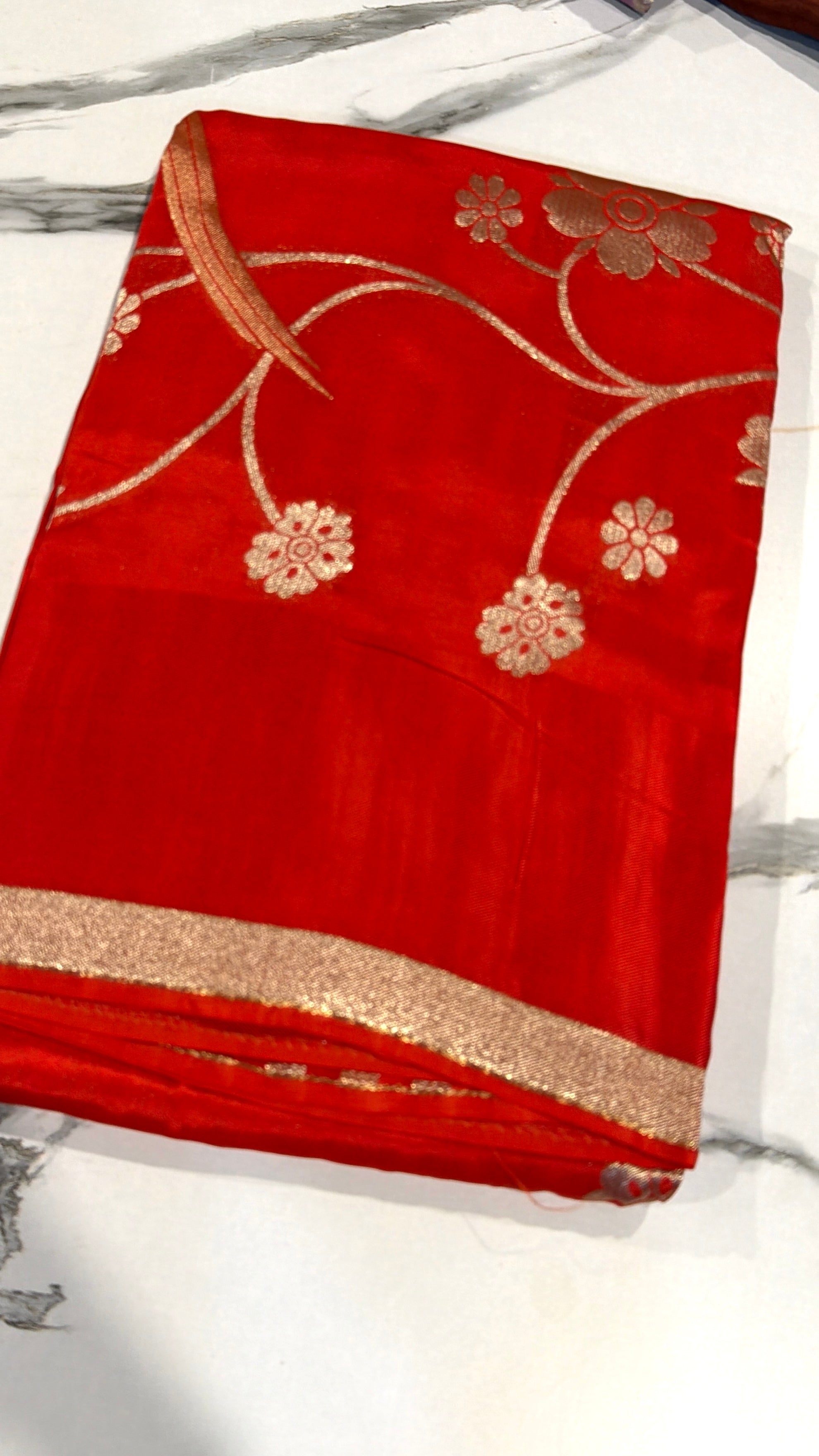 CP-42 Red colour Paithani crep saree