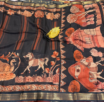 Black saree Mashru mangalagiri