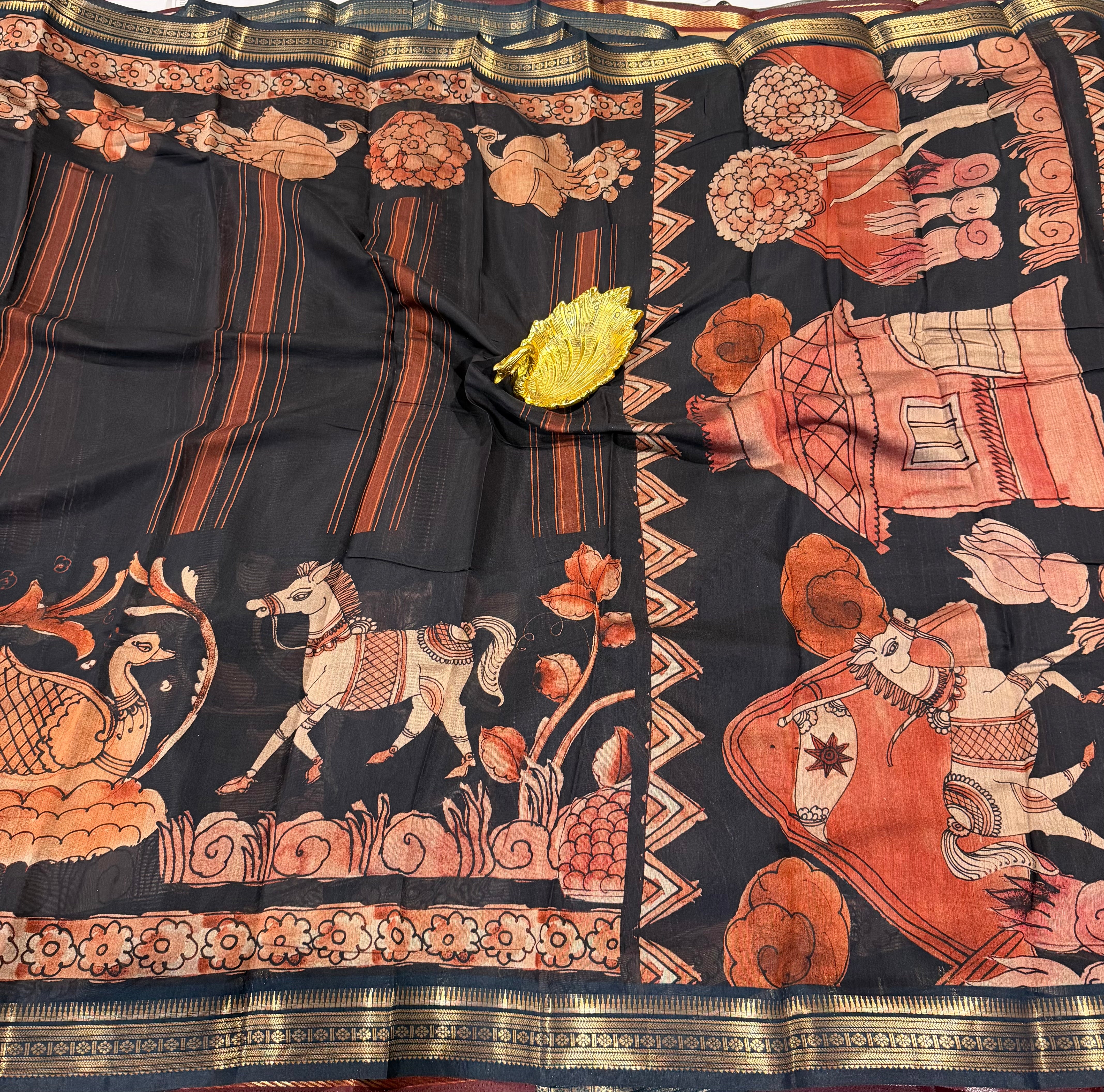 Black saree Mashru mangalagiri