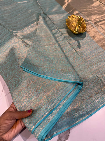 AR-5100 skyblue colour kanchi tissue saree