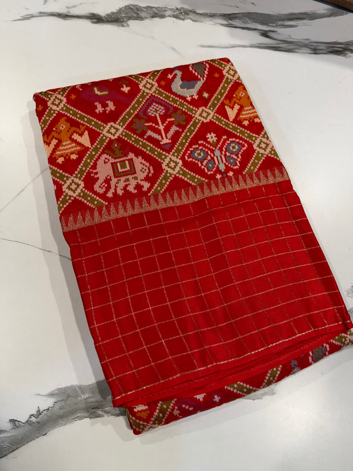 PT-A6 Red Patola saree