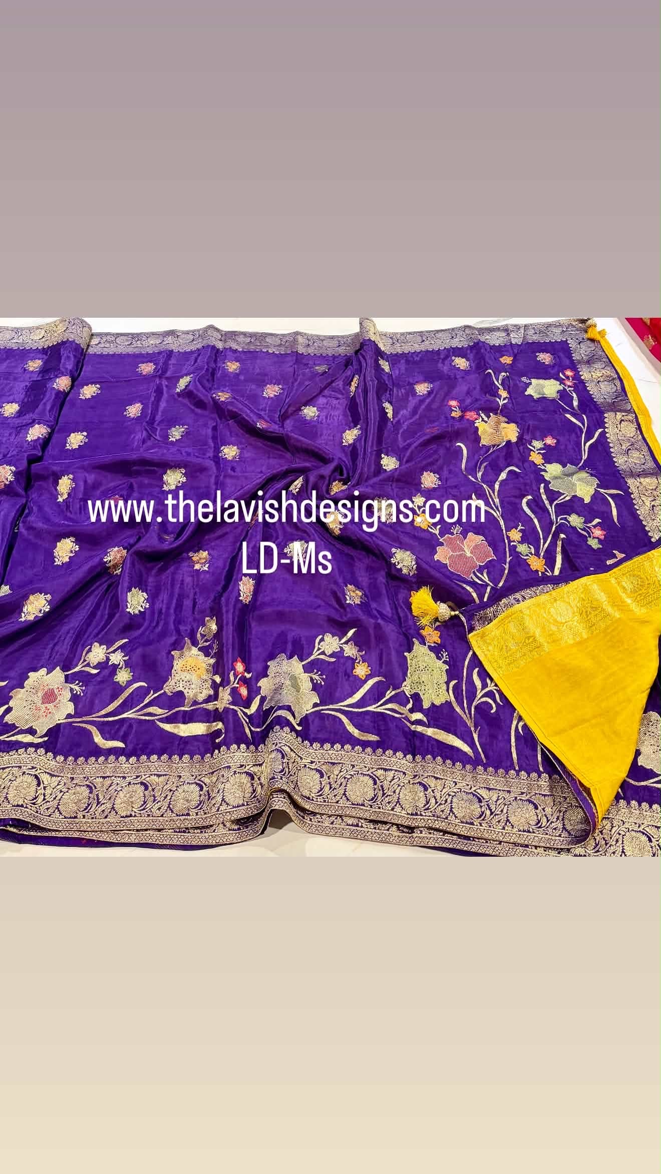 Mashru Satin crepe purple LD-MS