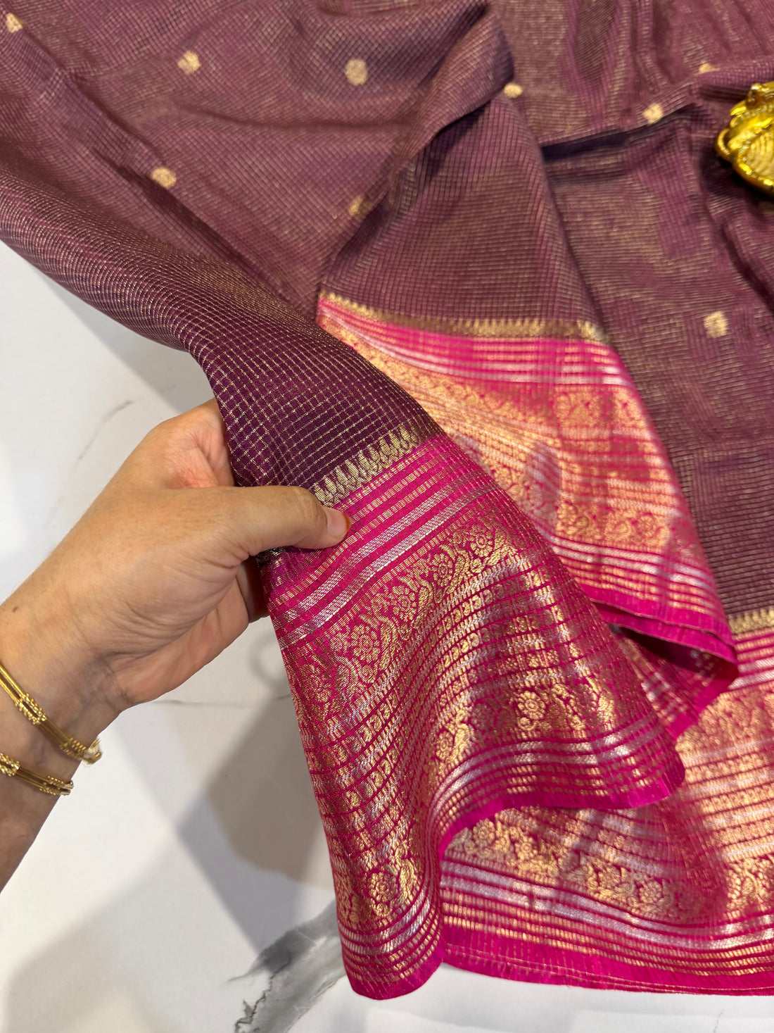 VKC2149BB- wine n Red pink Kanchi Brdr saree