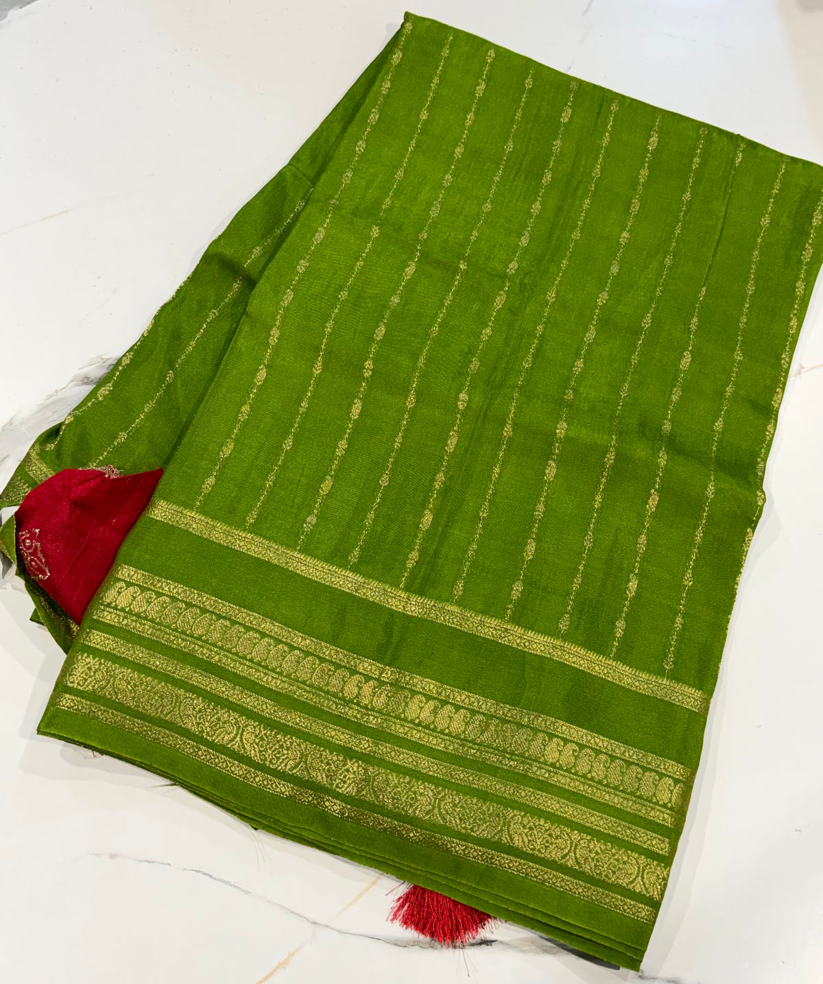MB-2500 Green Benny crepe saree