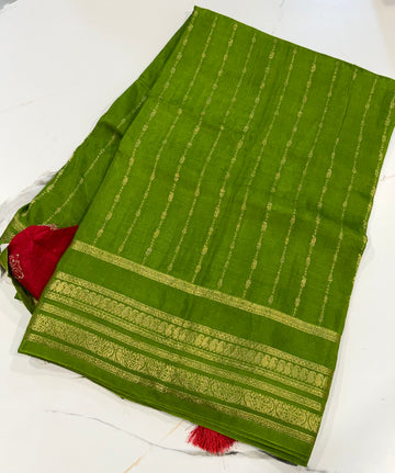 MB-2500 Green Benny crepe saree