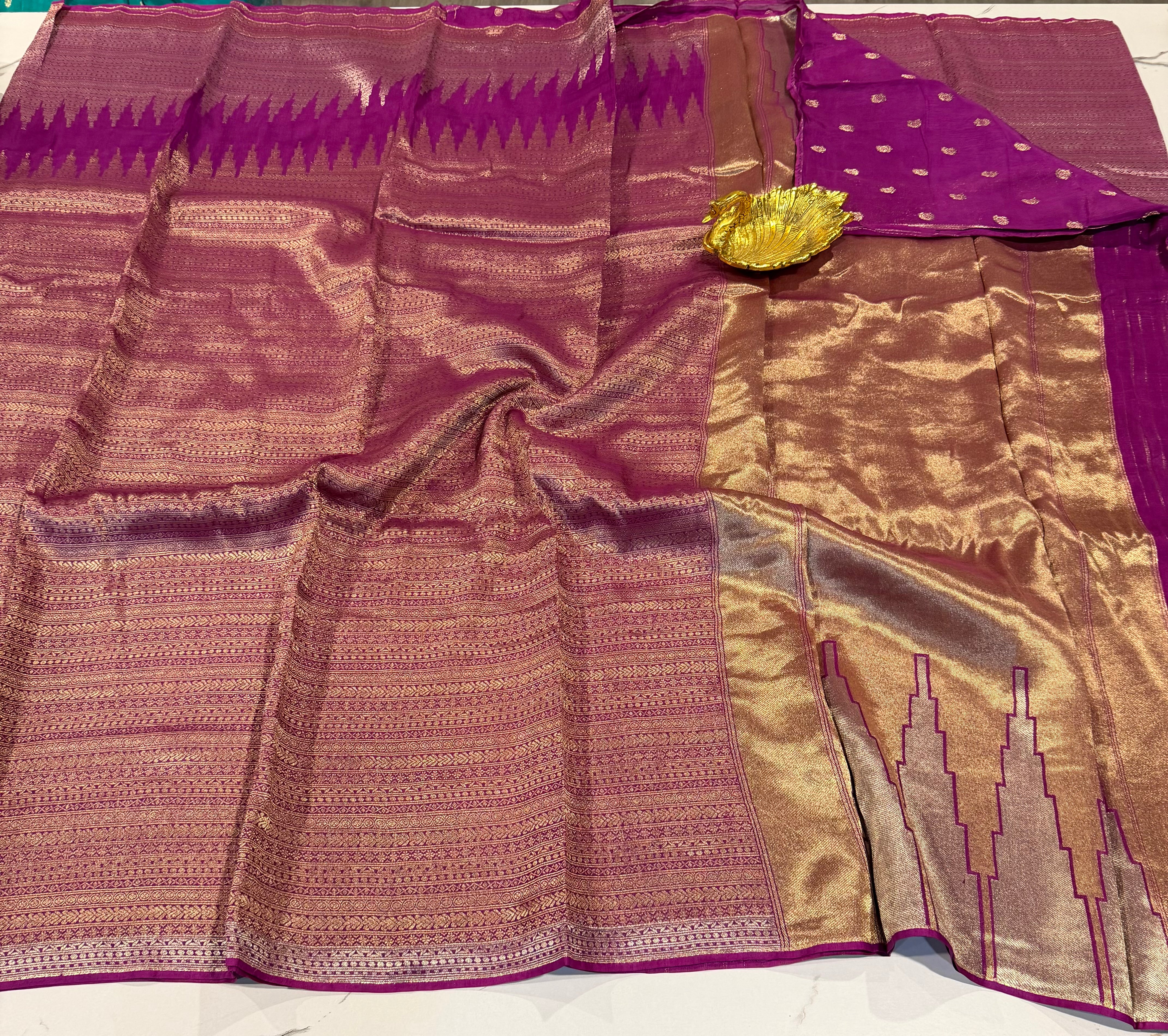 AR-5100 purple colour kanchi tissue saree
