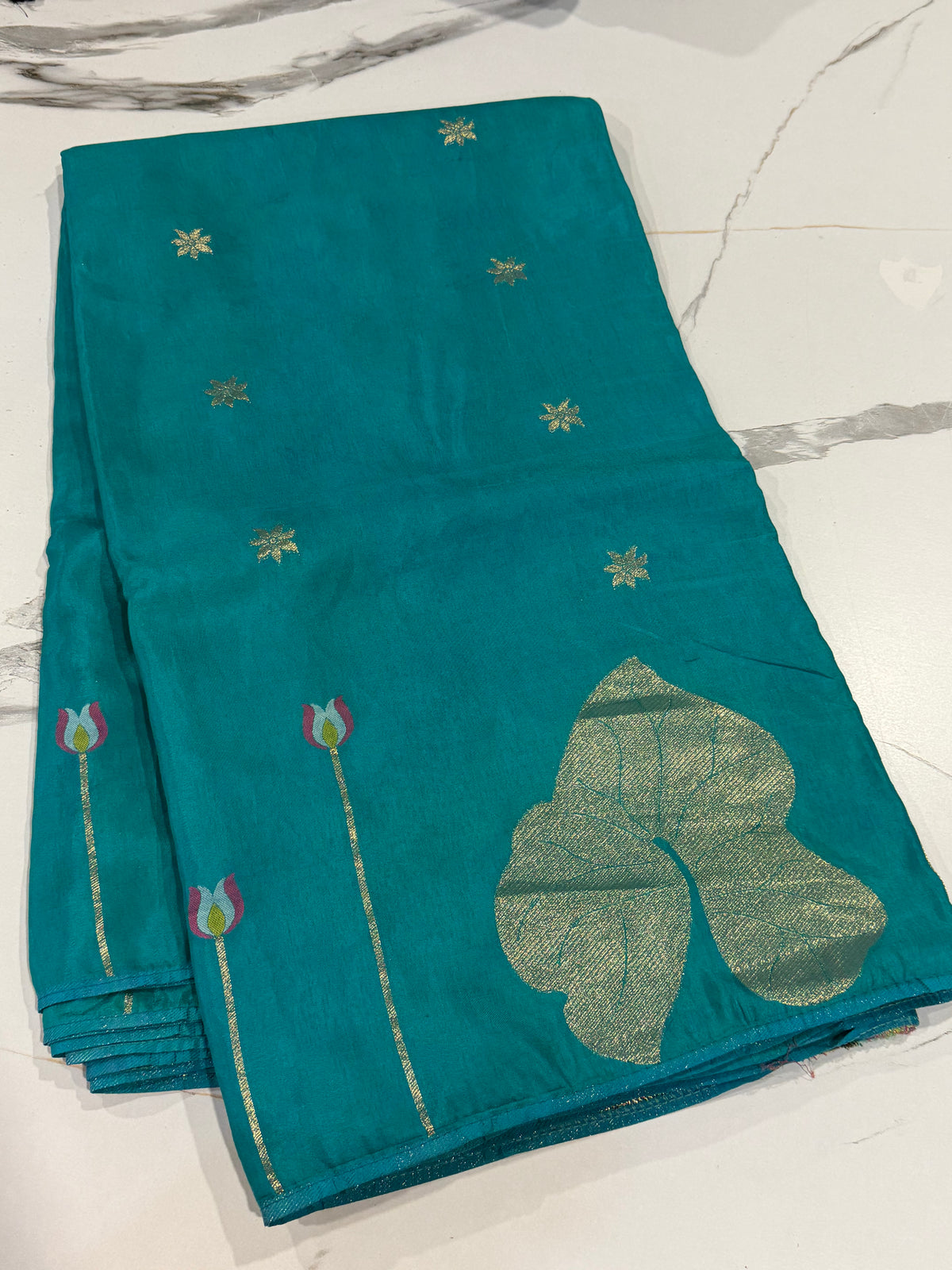 HL-2650 sky blue Ho crepe saree