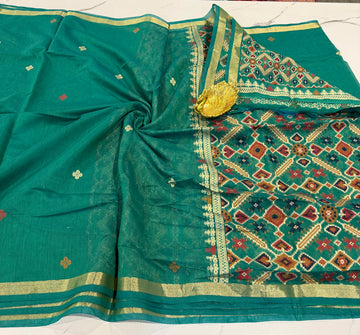 LP-19 Rama colour patola Linen jamdani saree