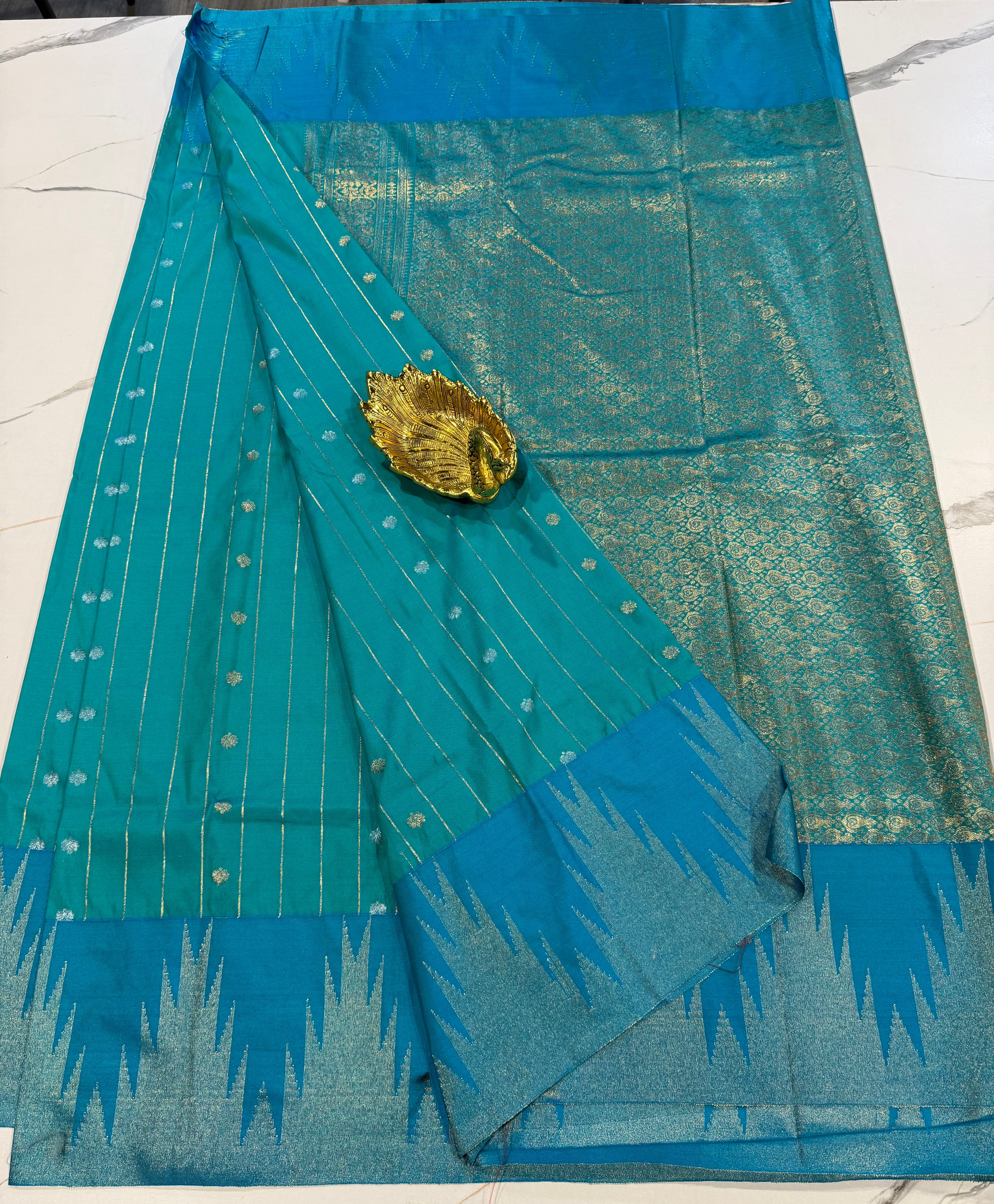 TT- 2899 skyblue temple Gadwal saree