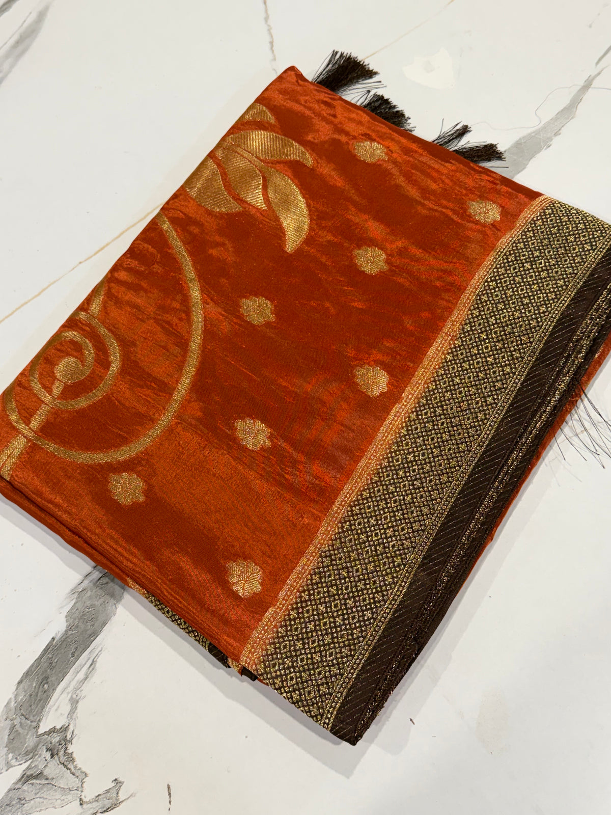 HS-2650 Rust HO crepe saree