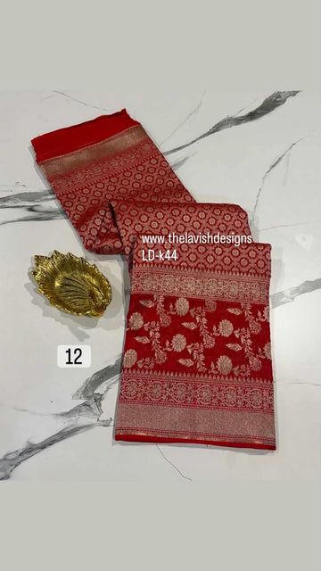 LD-k44 kanchi kora red saree