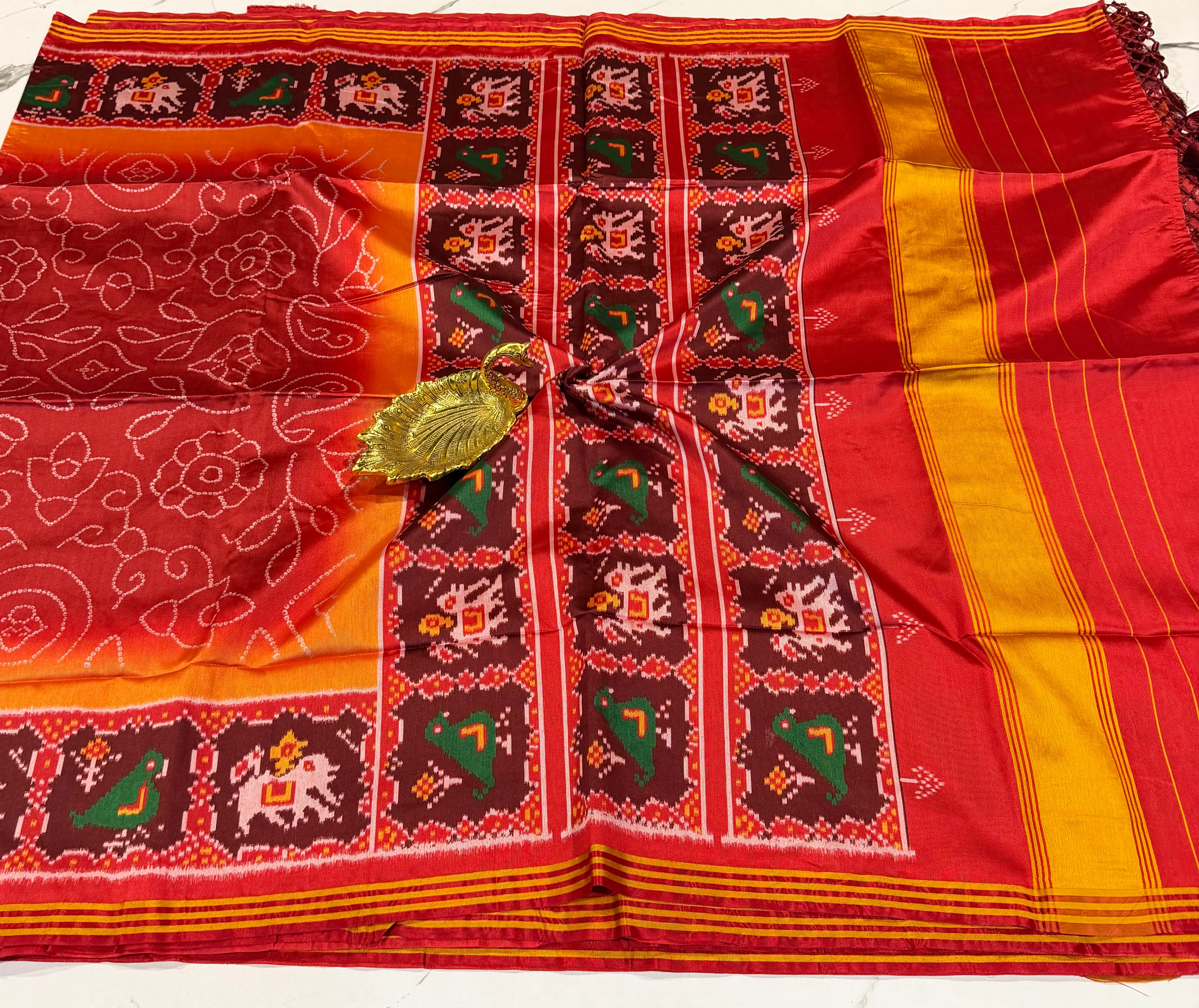 LD-2D Bandini Patola 2d Red saree