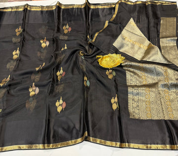 MKP-3500 black colour premium Manipuri Kota silk