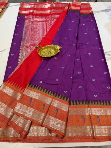 TS-3450 purple Tissue Muniya Gadwal saree