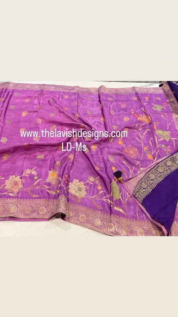 Mashru Satin crepe Lilac colour LD-MS