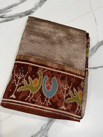 KT-5 Maroon colour kanchi tissue saree