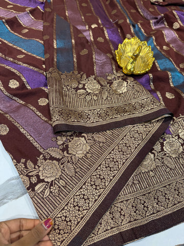 KR-1949 Brown Rangkart kaddi georgette saree