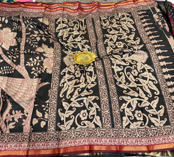 Black saree Mashru mangalagiri