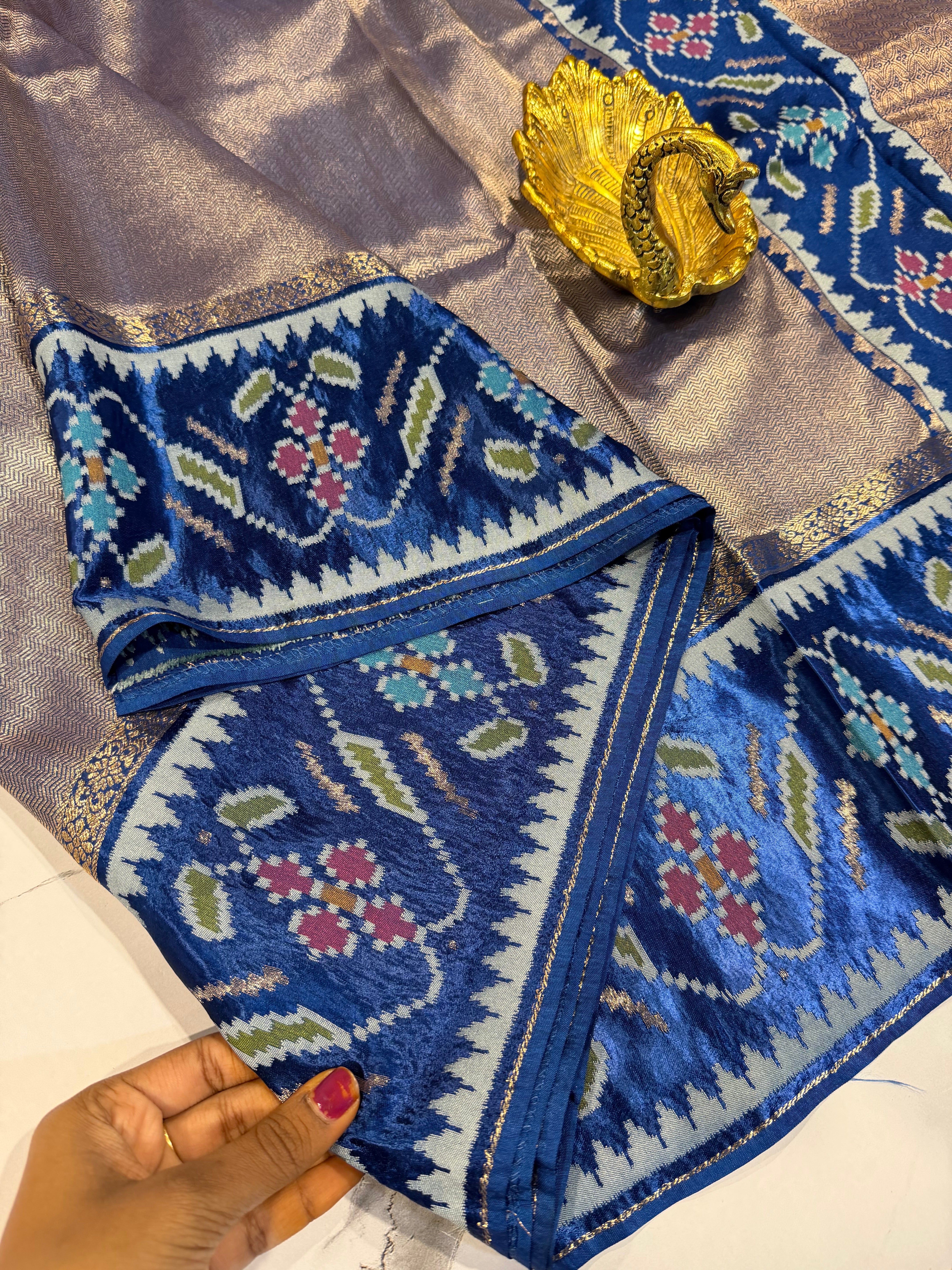 TP-51 Naviblue colour kanchi tissue saree