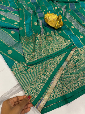 KR-1949 Green Rangkart kaddi georgette saree
