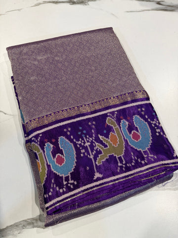 KT-5 violet colour kanchi tissue saree