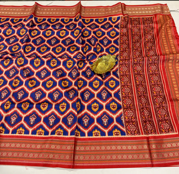 LD-1399 Rudraksha borders spun Patola blue saree