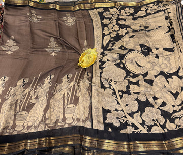 Sapota color saree Mashru mangalagiri