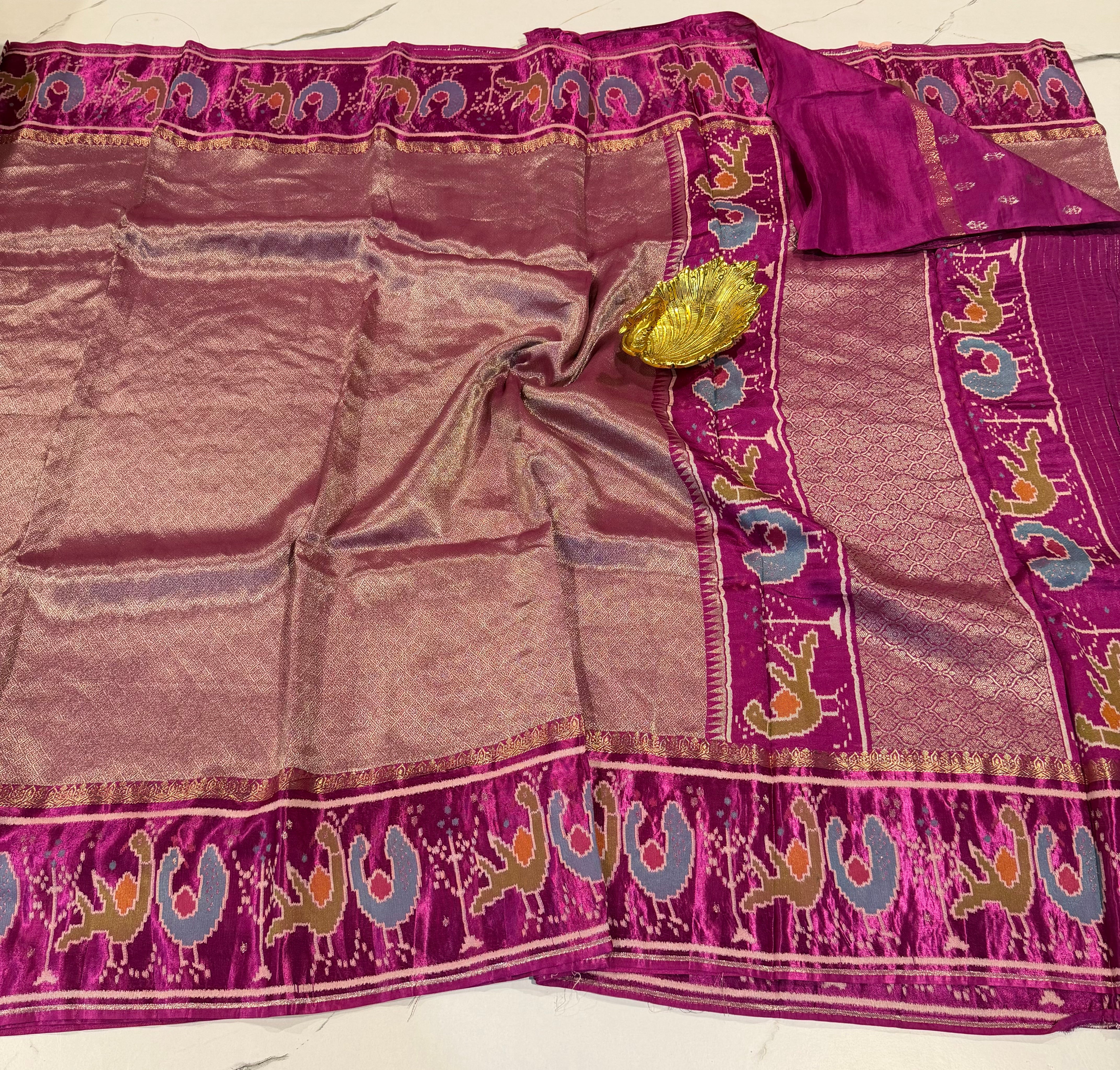 KT-5 magenta colour kanchi tissue saree