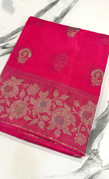 kM-47 Ranipink saree Manipuri Kota silk