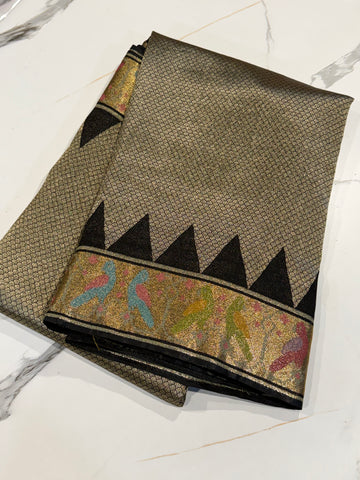 P-4900 Black Patola tissue saree