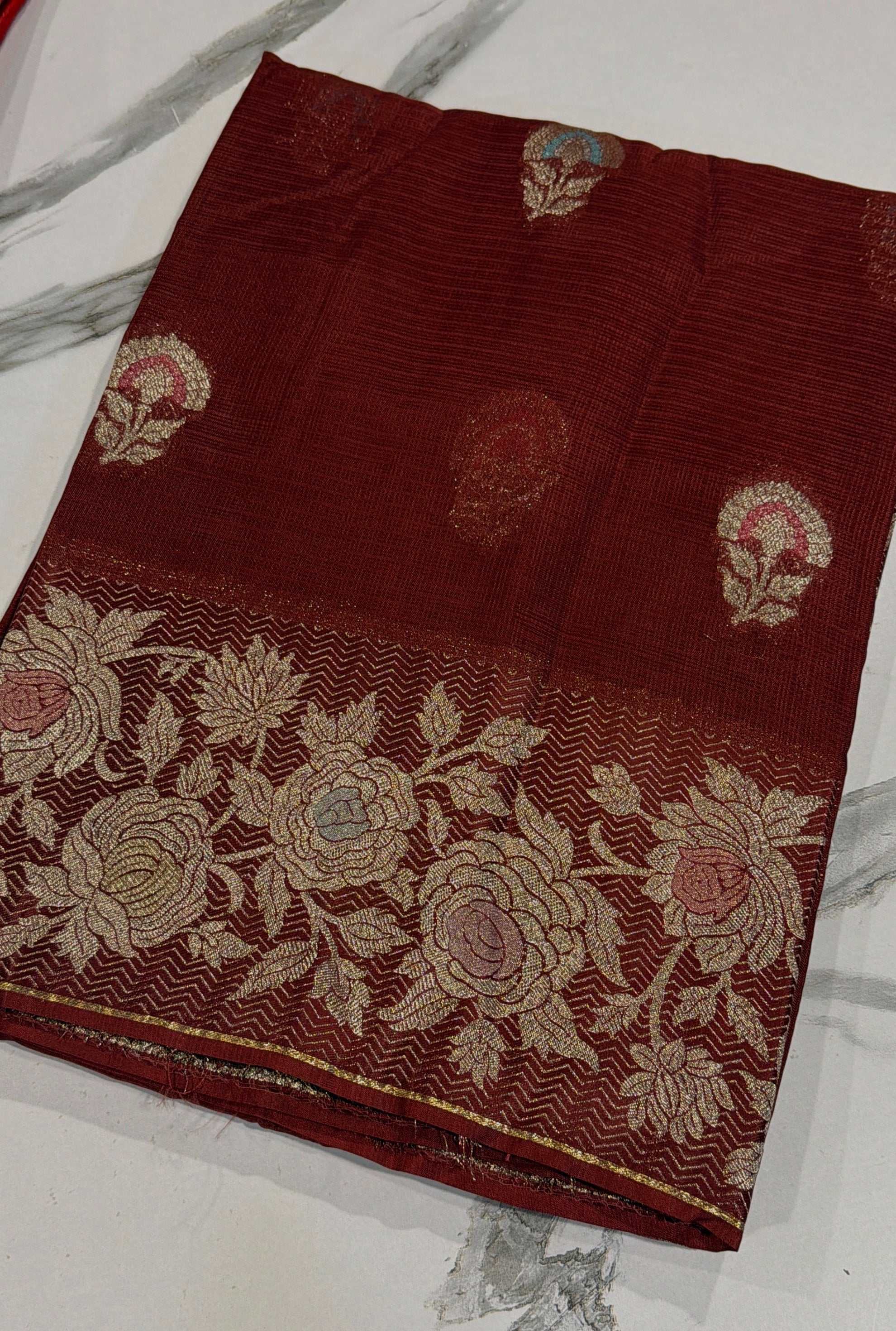 KM-47 Brown saree Manipuri Kota silk